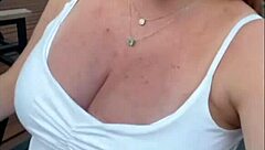 oh man busty barbara shows off her pregnant big cleavage and giant tits