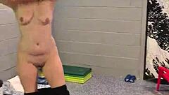 Wife strips after beer pong bet and sucks huge cock in homemade amateur blowjob