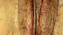 She casually shows off her fat hairy pussy in pov as a young latina amateur with small tits