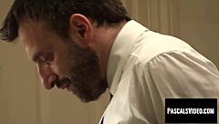 Blonde submissive UK chick, can you ride that cock hard while bound in BDSM anal action?