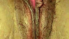 She casually shows off her fat hairy pussy in pov as a young latina amateur with small tits