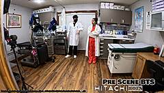 Pothead Alix Avery endures second round of mandatory Hitachi vibrator orgasms in latex gloves pov