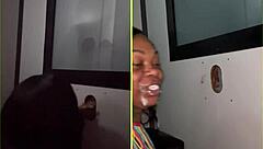 Raw Gloryhole Sucking Strangers' Big Black Cocks with Sloppy Deepthroat and Facial Cum