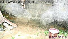 Oiled Ebony Babe Squirts During Rough Outdoor Doggystyle With Big Black Cock