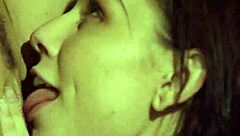 Brunette mom dives into outdoor lesbian pussy licking with natural tits beauty