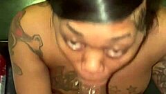 Pretty Ebony Babe Sucks Shoe Plugg With Sloppy Gagging And Deepthroat Action