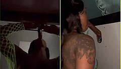 Raw Gloryhole Sucking Strangers' Big Black Cocks with Sloppy Deepthroat and Facial Cum