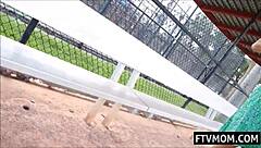 Horny Blonde Milf Flashing And Teasing In Outdoor Public Setting