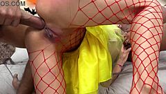 Halloween double penetration anal piss for latina