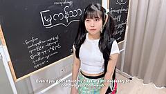 i feel so horny as cute asian girl with juicy big ass tries anal in uniform at home