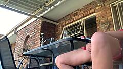 my friend's wife is such a cheat, flashing outdoors and cheating with anal creampie 😈