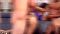 Double penetration latina takes piss anal deep balls