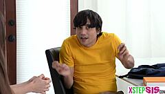 Hey, check out bisexual teen Megan Marx in a hot threesome with her BFF and buddy