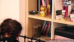 oh no, this german teen got caught masturbating and now she's getting fucked hard!