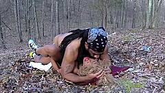 don whoe and nina rivera dominate with big black cock deepthroat in outdoor woods