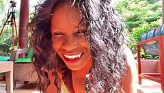 Man finds me doing yoga outside and cant resist licking my tight wet pussy?