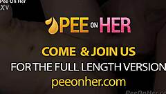 blonde beauty indulges in intense licking session ending with cum covered body and golden shower thrill