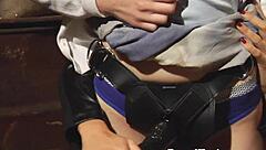 lesbian slave penetrated doggystyle by madame with massive black strapon