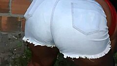Intriguing Big Ass Ebony Neighbor Cleans Backyard While Hiding Huge Curves and Chubby Bbw Charm
