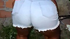 Intriguing Big Ass Ebony Neighbor Cleans Backyard While Hiding Huge Curves and Chubby Bbw Charm