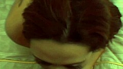 Oh man, I-I love sucking that dick in my lingerie, feels so good...