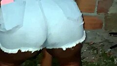 Intriguing Big Ass Ebony Neighbor Cleans Backyard While Hiding Huge Curves and Chubby Bbw Charm