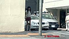 Small tits asian brunette picked up for 3some fucking