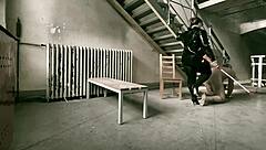 Dominatrix Mistress April Chains Unworthy Slave for Humiliating Toilet Punishment