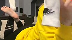 I enjoy showin my barefoot dirty socks feet in nike fetish style