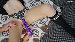 trident vibrator vs petite 18+ girl insane g-spot orgasms - can you handle this double penetration fun?