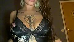 curvy goth girl with big tits teases in solo session