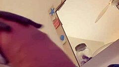 He does casual exercises to work out his big cock solo.