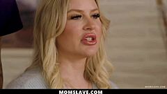 Suggestive blonde milf teases with big tits and ass during yoga fetish muff diving session