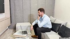 Business man fills the curvy Latina maid's pussy with creampie after intense session