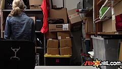 Blonde Shoplifter Fucks Security Guard Unhappily