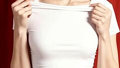 Model in Panties and Underwear Poses Barefoot