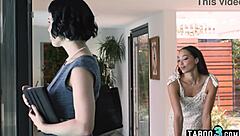 Recently divorced ebony alexis tae seduces sexy realtor into passionate lesbian strapon sex with fingering