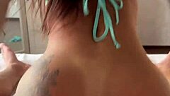 hey, this hot brazilian babe in bikini gives anal interview with fisting and creampie in pov style