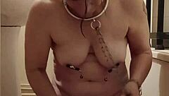 sexy milf housewife teases with dildo toys in solo bdsm session