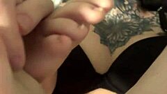 Submissive emo babe cums hard for her black master domination