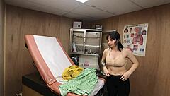 scarlett johnson acts as medical tit consultant in part 2 left with big tits fetish focus