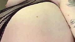 curvy babe in see-through bra strips for squirting bbc dildo fuck session