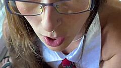 Why did shy student beg cousin for homework help and end up with creamy reward?