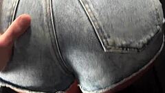 curly colombian with big ass gets intense pussy licking orgasm from candle warmth