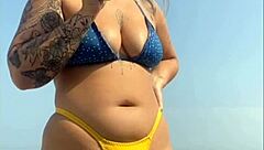 African ruiva casada flashes on beach then fucks stranger raw for creampie in vagina?