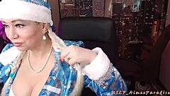 Why Not Join This Wild Christmas Party With Blonde Milf In Cosplay Riding Big Cock For Cum On Tits And Deepthroat?