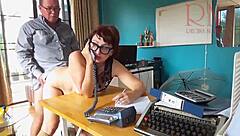 Office Domination Boss Fucks Secretary During Phone Call