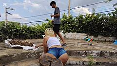 Brazilian Milf With Big Ass And Tits Fists Pussy Outdoors Using Vibrator Roughly