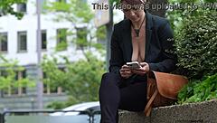 hey submissive business woman why expose those saggy tits in public?