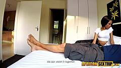 Oh wow, watch this slim african girlfriend get mouth fucked hard before that brutal doggy style pounding!